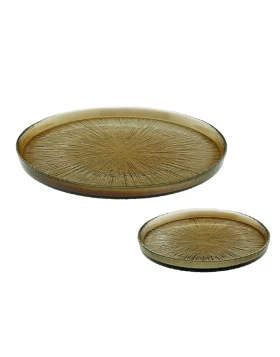 Σετ πιατέλα & 6 πιατάκια γλυκού Cryspo Trio Rexy Smoke 80.657.35