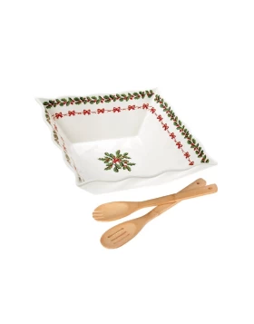 Σαλατιέρα πορσελάνη & σετ σαλάτας Cryspo Trio Noel 26.243.90