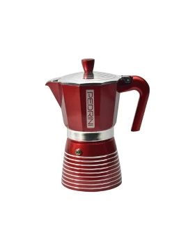 Καφετιέρα μπρίκι espresso 6 φλυτζανιών Pedrini Elegance Red