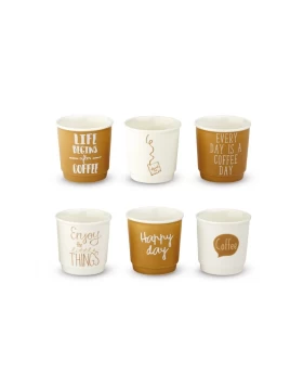 Σετ 6 φλυτζάνια espresso 100 ml stoneware WD Lifestyle WD460