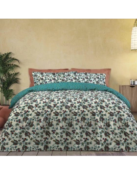 DAS HOME ΣΕΤ ΣΕΝΤΟΝΙΑ ΔΙΠΛΑ CASUAL ΜΕ ΛΑΣΤΙΧΟ 5401 ΜΠΟΡΝΤΩ, ΠΕΤΡΟΛ, ΩΧΡΑ