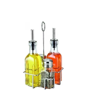 Σετ λαδόξιδο αλατοπίπερο σε ανοξείδωτη βάση  Sinoglass 8297000