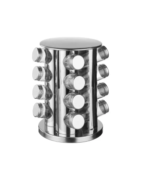 Σετ 16 γυάλινα βάζα μπαχαρικών σε ανοξείδωτη βάση 5Five 338724204