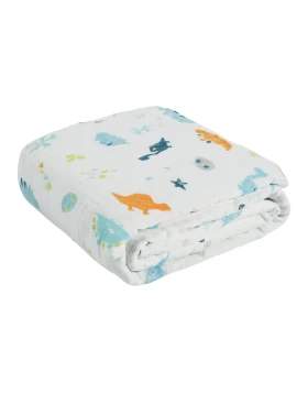 DAS BABY ΚΟΥΒΕΡΤΑ-ΜΟΥΣΕΛΙΝΑ 105X150 RELAX 6623 ΛΕΥΚΟ, ΜΠΛΕ, ΠΟΡΤΟΚΑΛΙ