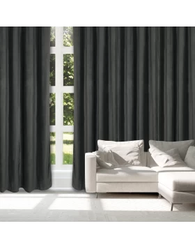 DAS HOME ΚΟΥΡΤΙΝΑ ΜΕ ΚΡΙΚΟΥΣ 140Χ270 2232 ΓΚΡΙ ΣΚΟΥΡΟ