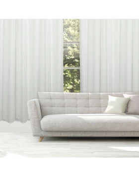 DAS HOME ΚΟΥΡΤΙΝΑ ΜΕ ΚΡΙΚΟΥΣ 140Χ270 2233 ΛΕΥΚΟ