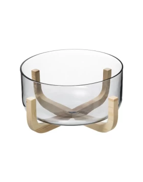 Γυάλινη σαλατιέρα σε ξύλινη βάση 24.5 χ 12.5 εκ. Secret De Gourmet 173779