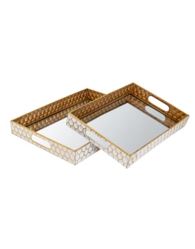 Σετ 2 δίσκοι πολυεστερικοί με καθρέπτη Idea Home 48539