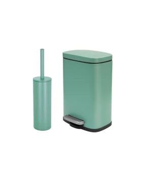Σετ κάδος πεντάλ & πιγκάλ Spirella Akira Green Mat