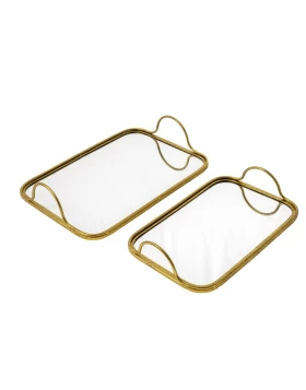 Σετ 2 μεταλλικοί δίσκοι 36 χ 26 & 30 χ 20 εκ. Idea Home 48618