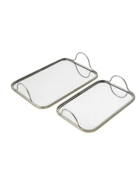 Σετ 2 μεταλλικοί δίσκοι 36 χ 26 & 30 χ 20 εκ. Idea Home 48619