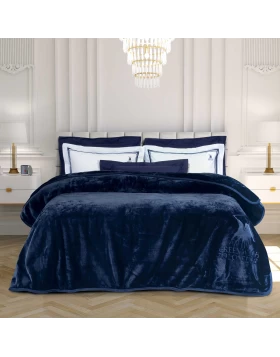 GREENWICH POLO CLUB ΚΟΥΒΕΡΤΑ VELOUR ΥΠΕΡΔΙΠΛH 3439 ΜΠΛΕ