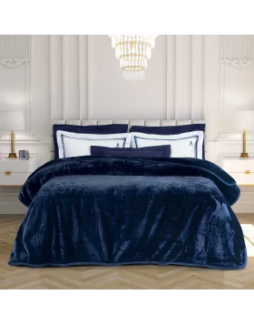 GREENWICH POLO CLUB ΚΟΥΒΕΡΤΑ VELOUR ΜΟΝΗ 3439 ΜΠΛΕ