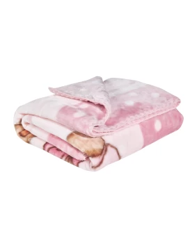 DAS BABY ΚΟΥΒΕΡΤΑ VELOUR 110X140 RELAX 4869 ΚΑΦΕ, ΡΟΖ