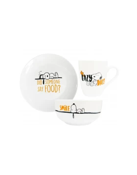 Παιδικό σετ πρωινού πορσελάνη 3 τμχ Snoopy All Smiles 60.40472