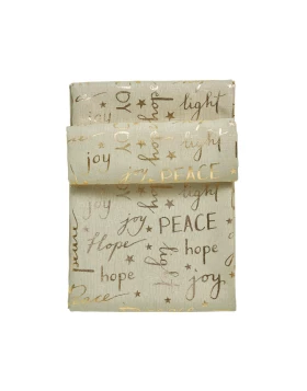 DAS HOME CHRISTMAS ΤΡΑΠΕΖΟΜΑΝΤΗΛΟ 140Χ180 0715 ΜΠΕΖ, ΧΡΥΣΟ