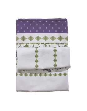 DAS HOME ΤΡΑΠΕΖΟΜΑΝΤΗΛΟ 140Χ180 0722 ΛΕΥΚΟ, ΜΩΒ, ΠΡΑΣΙΝΟ