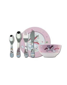 Παιδικό σετ φαγητού 6 τμχ Cryspo Trio Unicorn 28.716.06