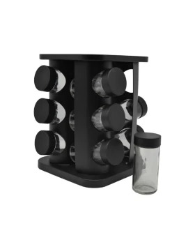 Μεταλλική βάση με 12 γυάλινα βαζάκια μπαχαρικών Ankor 829200