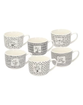 Σετ 6 κούπες πρωινού 450 ml πορσελάνη bone china Tognana IR617455981