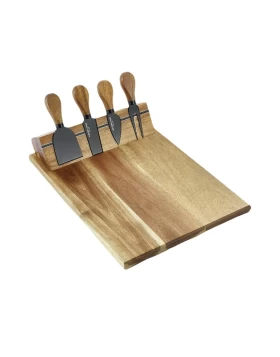 Σετ πλατό & 4 εργαλεία τυριού 33 χ 24 εκ. Cryspo Trio 01.00.230