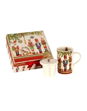 Κούπα πορσελάνη 350 ml με φίλτρο & καπάκι Xmas Plastona 11.95725