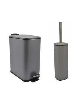 Κάδος πεντάλ 5 lt & πιγκάλ Ankor Slim Grey 811830S3T
