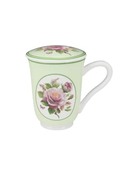 Κούπα πορσελάνη 300 ml με καπάκι Oriana Ferelli Romantic 19-028G