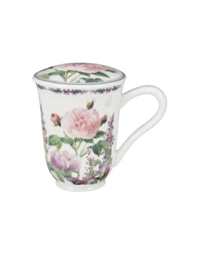 Κούπα πορσελάνη 300 ml με καπάκι Oriana Ferelli Romantic 19-554