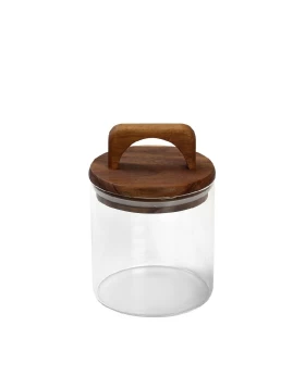 ΓΥΑΛΙΝΟ ΔΟΧΕΙΟ ΜΕ ΚΑΠΑΚΙ BAMBOO 550ML 10X14,5EK Espiel TUL104K6