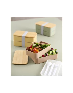 Πλαστικό φαγητοδοχείο 2 επιπέδων 700 ml Day 77964 yellow sand