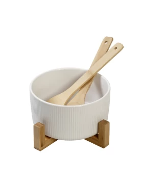 ΣΑΛΑΤΙΕΡΑ ΠΟΡΣΕΛ. ΛΕΥΚΗ ΜΕ 2 ΞΥΛ. ΚΟΥΤΑΛΕΣ/ΒΑΣΗ 20Χ20Χ10ΕΚ Espiel TVL101