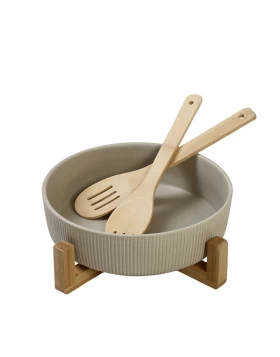 ΣΑΛΑΤΙΕΡΑ ΠΟΡΣΕΛ. ΜΠΕΖ ΜΕ 2 ΞΥΛ. ΚΟΥΤΑΛΕΣ/ΒΑΣΗ 26,7Χ26,7Χ9,8ΕΚ Espiel TVL106