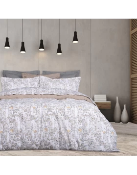 DAS HOME ΚΟΥΒΕΡΛΙ ΜΟΝΟ HAPPY 9624 ΓΚΡΙ, ΛΕΥΚΟ, ΣΠΑΓΓΙ