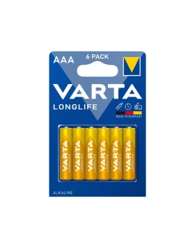 Σετ 6 αλκαλικές μπαταρίες 1,5 V AAA Varta Longlife 4103