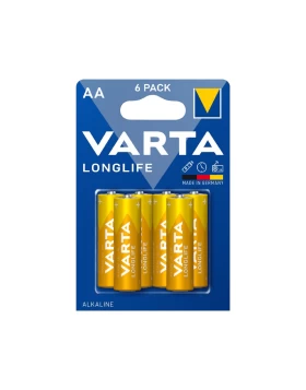 Σετ 6 αλκαλικές μπαταρίες 1,5 V AA Varta Longlife 4106