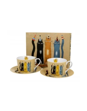 Σετ 2 φλυτζάνια τσαγιού 230 ml πορσελάνη Duo Cat's World-PARTY 934578