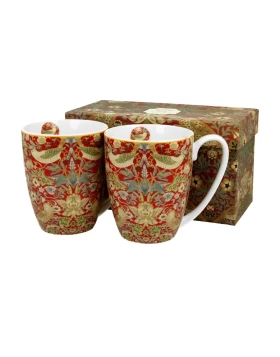 Σετ 2 κούπες πορσελάνη 360 ml Duo STRAWBERRY THIEF RED inspired by Morris 927402
