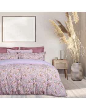 DAS HOME ΣΕΤ ΣΕΝΤΟΝΙΑ ΜΟΝΑ ΜΕ ΛΑΣΤΙΧΟ CASUAL 5414 ΛΙΛΑ, ΜΠΕΖ, ΡΟΖ