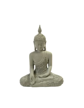 Διακοσμητική Φιγούρα Καθιστός Βούδας (L) Πολυρεζίνη Γκρι 19cm - Espiel BOD139