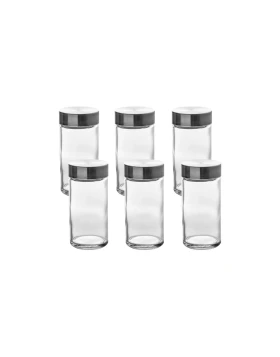 Σετ 6 γυάλινα βαζάκια μπαχαρικών 80 ml 5Five 151233