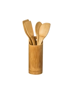Σετ 4 ξύλινες κουτάλες σε βάση bamboo (5 τμχ) 5Five 540744112 