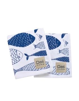 DAS HOME ΣΕΤ ΠΟΤΗΡΟΠΑΝΑ 2ΤΜΧ 40Χ60 0737 BLUE, WHITE