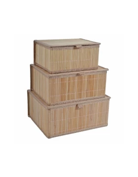 Σετ 3 κουτιά αποθήκευσης bamboo Ankor 829866