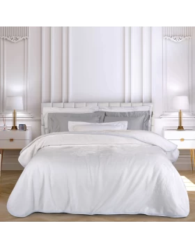 GREENWICH POLO CLUB ΚΟΥΒΕΡΤΑ VELOUR ΜΟΝΗ 3470 WHITE