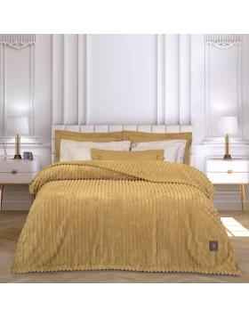 GREENWICH POLO CLUB ΚΟΥΒΕΡΤΑ FLEECE ΥΠΕΡΔΙΠΛH 3488 OCHRE