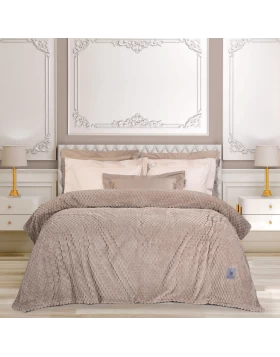 GREENWICH POLO CLUB ΚΟΥΒΕΡΤΑ FLEECE ΥΠΕΡΔΙΠΛH 3475 TAUPE