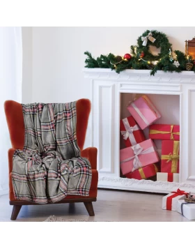 DAS HOME ΚΟΥΒΕΡΤΑ FLEECE 130Χ170 1362 GREY, RED