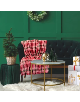 DAS HOME ΚΟΥΒΕΡΤΑ FLEECE 130Χ170 1361 GREEN, RED