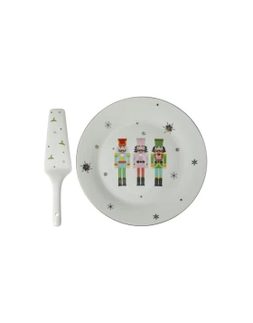 Χριστουγεννιάτικη πιατέλα 27 εκ. και σπάτουλα πορσελάνη Zen Collection 49111
